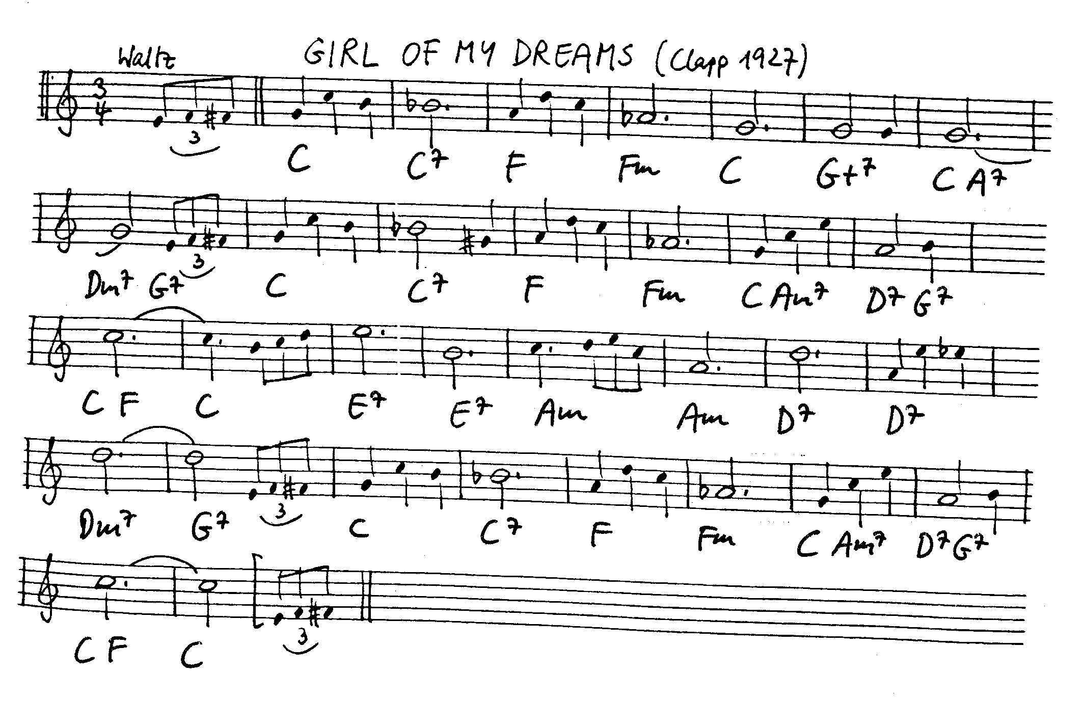 girl of my dreams leadsheet – book us for your next 20s or gatsby event